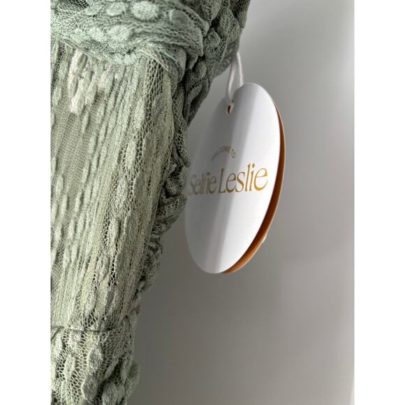 Oliana Embroidered Mesh Midi Dress Fern NWT Size XS - Picture 7 of 9